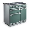 Rangemaster ELS90DFFSB 90cm Dual Fuel Range Cooker Elise Stone Blue / Brushed Nickel, A Rated