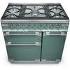 Rangemaster ELS90DFFMG 90cm Dual Fuel Range Cooker Elise Mineral Green / Brushed Nickel, A Rated