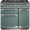 Rangemaster ELS90DFFMG 90cm Dual Fuel Range Cooker Elise Mineral Green / Brushed Nickel, A Rated
