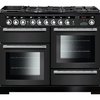 Rangemaster EDL110DFFCB/C 110cm Dual Fuel Range Cooker Encore Deluxe Charcoal Black / Chrome, A Rated