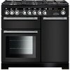Rangemaster EDL100DFFCB/C 100cm Dual Fuel Range Cooker Encore Deluxe Charcoal Black / Chrome, A Rated
