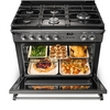 Rangemaster CLAS90FXDFFSL/B 90cm Dual Fuel Range Cooker Classic FX Slate / Brass, A Rated