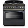 Rangemaster CLAS90FXDFFSL/B 90cm Dual Fuel Range Cooker Classic FX Slate / Brass, A Rated