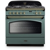 Rangemaster CLAS90FXDFFMG/B 90cm Dual Fuel Range Cooker Classic FX Mineral Green / Brass, A Rated