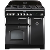 Rangemaster CDL90DFFCB/C 90cm Dual Fuel Range Cooker Classic Deluxe Charcoal Black / Chrome, A Rated