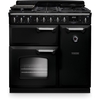Rangemaster CLDL90DFPGBL/CM1 90cm Dual Fuel Range Cooker Classic Deluxe Gloss Black / Chrome, A Rated
