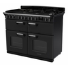Rangemaster CLDLB110DFPCBL/CM1 110cm Dual Fuel Range Cooker Classic Deluxe Charcoal Black / Chrome, A Rated