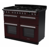 Rangemaster ESDLB110DFPBOR/CM1 110cm Dual Fuel Range Cooker Estel Deluxe Bordeaux / Chrome, A Rated