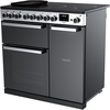 Rangemaster EDDL90EIGBLK/CM1 90cm Induction Range Cooker Edge Deluxe Black Glass / Chrome, A Rated