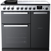 Rangemaster EDDL90EIGBLK/CM1 90cm Induction Range Cooker Edge Deluxe Black Glass / Chrome, A Rated
