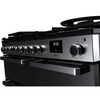 Rangemaster EDDL100DFGBLK/CM1 100cm Dual Fuel Range Cooker Edge Deluxe Black Glass / Chrome, A Rated