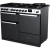 Rangemaster EDDLO110DFGBLK/CM1 110cm Dual Fuel Range Cooker Edge Deluxe Black Glass / Chrome, A Rated