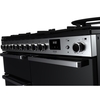 Rangemaster EDDLO110DFGBLK/CM1 110cm Dual Fuel Range Cooker Edge Deluxe Black Glass / Chrome, A Rated
