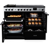 Rangemaster EDDLO110DFGBLK/CM1 110cm Dual Fuel Range Cooker Edge Deluxe Black Glass / Chrome, A Rated