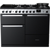 Rangemaster EDDLO110DFGBLK/CM1 110cm Dual Fuel Range Cooker Edge Deluxe Black Glass / Chrome, A Rated
