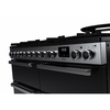 Rangemaster EDDLB110DFGBLK/CM1 110cm Dual Fuel Range Cooker Edge Deluxe Black Glass / Chrome, A Rated