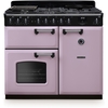 Rangemaster CLDL100DFPHTH/CM1 100cm Dual Fuel Range Cooker Classic Deluxe Heather / Chrome, A Rated