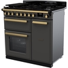 Rangemaster ESDL90DFPSLT/AB1 90cm Dual Fuel Range Cooker Estel Deluxe Slate / Antique Brass, A Rated