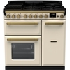 Rangemaster ESDL90DFPPCR/AB1 90cm Dual Fuel Range Cooker Estel Deluxe Pale Cream / Antique Brass, A Rated