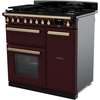 Rangemaster ESDL90DFPBOR/AB1 90cm Dual Fuel Range Cooker Estel Deluxe Bordeaux / Antique Brass, A Rated