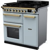 Rangemaster ESDL90DFPMSB/AB1 90cm Dual Fuel Range Cooker Estel Deluxe Misty Blue / Antique Brass, A Rated