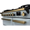 Rangemaster ESDL90DFPMSB/AB1 90cm Dual Fuel Range Cooker Estel Deluxe Misty Blue / Antique Brass, A Rated