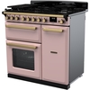Rangemaster ESDL90DFPPPK/AB1 90cm Dual Fuel Range Cooker Estel Deluxe Pale Pink / Antique Brass, A Rated