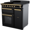 Rangemaster ESDL90EIPGBL/AB1 90cm Induction Range Cooker Estel Deluxe Black / Antique Brass, A Rated