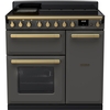 Rangemaster ESDL90EIPSLT/AB1 90cm Induction Range Cooker Estel Deluxe Slate / Antique Brass, A Rated