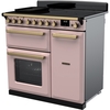 Rangemaster ESDL90EIPPPK/AB1 90cm Induction Range Cooker Estel Deluxe Pale Pink / Antique Brass, A Rated