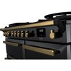 Rangemaster ESDL100DFPGBL/AB1 100cm Dual Fuel Range Cooker Estel Deluxe Black / Antique Brass, A Rated