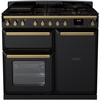 Rangemaster ESDL100DFPGBL/AB1 100cm Dual Fuel Range Cooker Estel Deluxe Black / Antique Brass, A Rated