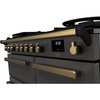 Rangemaster ESDL100DFPSLT/AB1 100cm Dual Fuel Range Cooker Estel Deluxe Slate / Antique Bass, A Rated