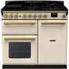 Rangemaster ESDL100DFPPCR/AB1 100cm Dual Fuel Range Cooker Estel Deluxe Pale Cream / Antique Brass, A Rated