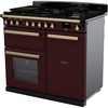 Rangemaster ESDL100DFPBOR/AB1 100cm Dual Fuel Range Cooker Estel Deluxe Bordeaux / Antique Brass, A Rated