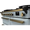 Rangemaster ESDL100DFPMSB/AB1 100cm Dual Fuel Range Cooker Estel Deluxe Misty Blue / Antique Brass, A Rated