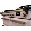 Rangemaster ESDL100DFPPPK/AB1 100cm Dual Fuel Range Cooker Estel Deluxe Pale Pink / Antique Brass, A Rated