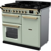 Rangemaster ESDL100DFPMNT/AB1 100cm Dual Fuel Range Cooker Estel Deluxe Mint / Antique Brass, A Rated