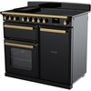 Rangemaster ESDL100EIPGBL/AB1 100cm Induction Range Cooker Estel Deluxe Black / Antique Brass, A Rated