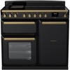 Rangemaster ESDL100EIPGBL/AB1 100cm Induction Range Cooker Estel Deluxe Black / Antique Brass, A Rated