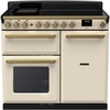 Rangemaster ESDL100EIPPCR/AB1 100cm Induction Range Cooker Estel Deluxe Pale Cream / Antique Brass, A Rated