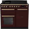 Rangemaster ESDL100EIPBOR/AB1 100cm Induction Range Cooker Estel Deluxe Bordeaux / Antique Brass, A Rated