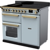 Rangemaster ESDL100EIPMSB/AB1 100cm Induction Range Cooker Estel Deluxe Misty Blue / Antique Brass, A Rated