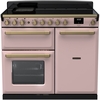 Rangemaster ESDL100EIPPPK/AB1 100cm Induction Range Cooker Estel Deluxe Pale Pink / Antique Brass, A Rated