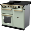 Rangemaster ESDL100EIPMNT/AB1 100cm Induction Range Cooker Estel Deluxe Mint / Antique Brass, A Rated