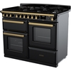 Rangemaster ESDLO110DFPGBL/AB1 110cm Dual Fuel Range Cooker Estel Deluxe Black / Antique Brass, A Rated