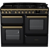 Rangemaster ESDLO110DFPGBL/AB1 110cm Dual Fuel Range Cooker Estel Deluxe Black / Antique Brass, A Rated