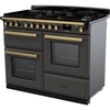 Rangemaster ESDLO110DFPSLT/AB1 110cm Dual Fuel Range Cooker Estel Deluxe Slate / Antique Brass, A Rated