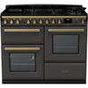 Rangemaster ESDLO110DFPSLT/AB1 110cm Dual Fuel Range Cooker Estel Deluxe Slate / Antique Brass, A Rated