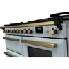 Rangemaster ESDLO110DFPMSB/AB1 110cm Dual Fuel Range Cooker Estel Deluxe Misty Blue / Antique Brass, A Rated